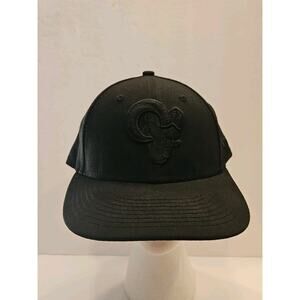 New Era LA-Rams Black NFL Football 59fifty Fitted Hat Cap Sz 7 3/8 (58.7cm)